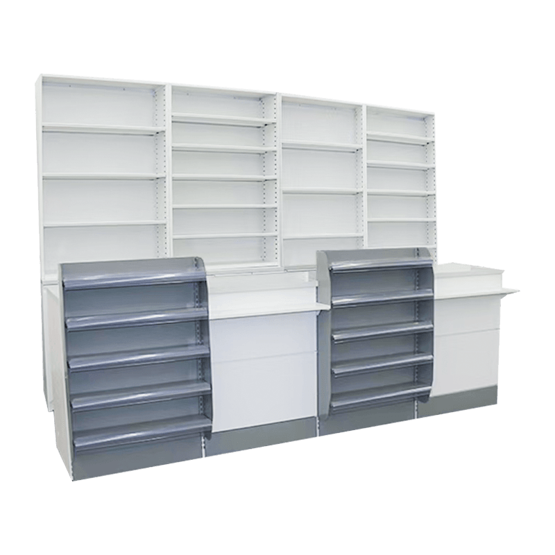 Armário de exposição minimalista e eficiente para loja de conveniência